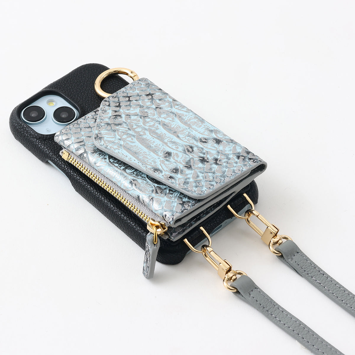 【WALLET SLAYLER】WALLET＆STRAP-LUNA ANACONDA-BLUEGRAY