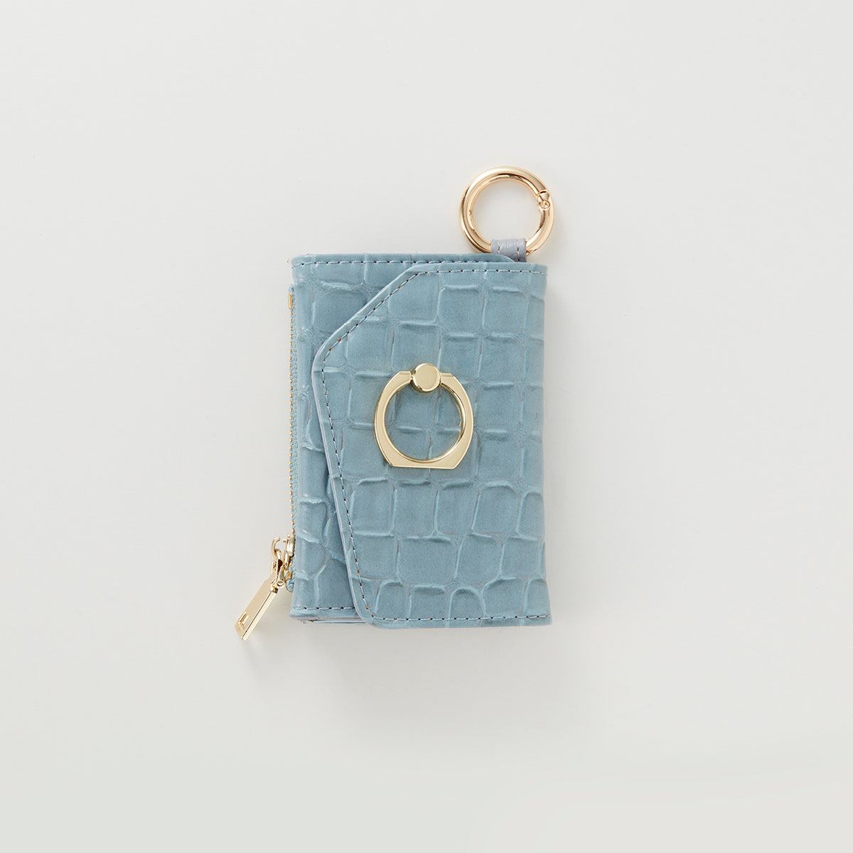 【WALLET SLAYLER】WALLET＆STRAP-RING CROCCO SKIN-BLUE