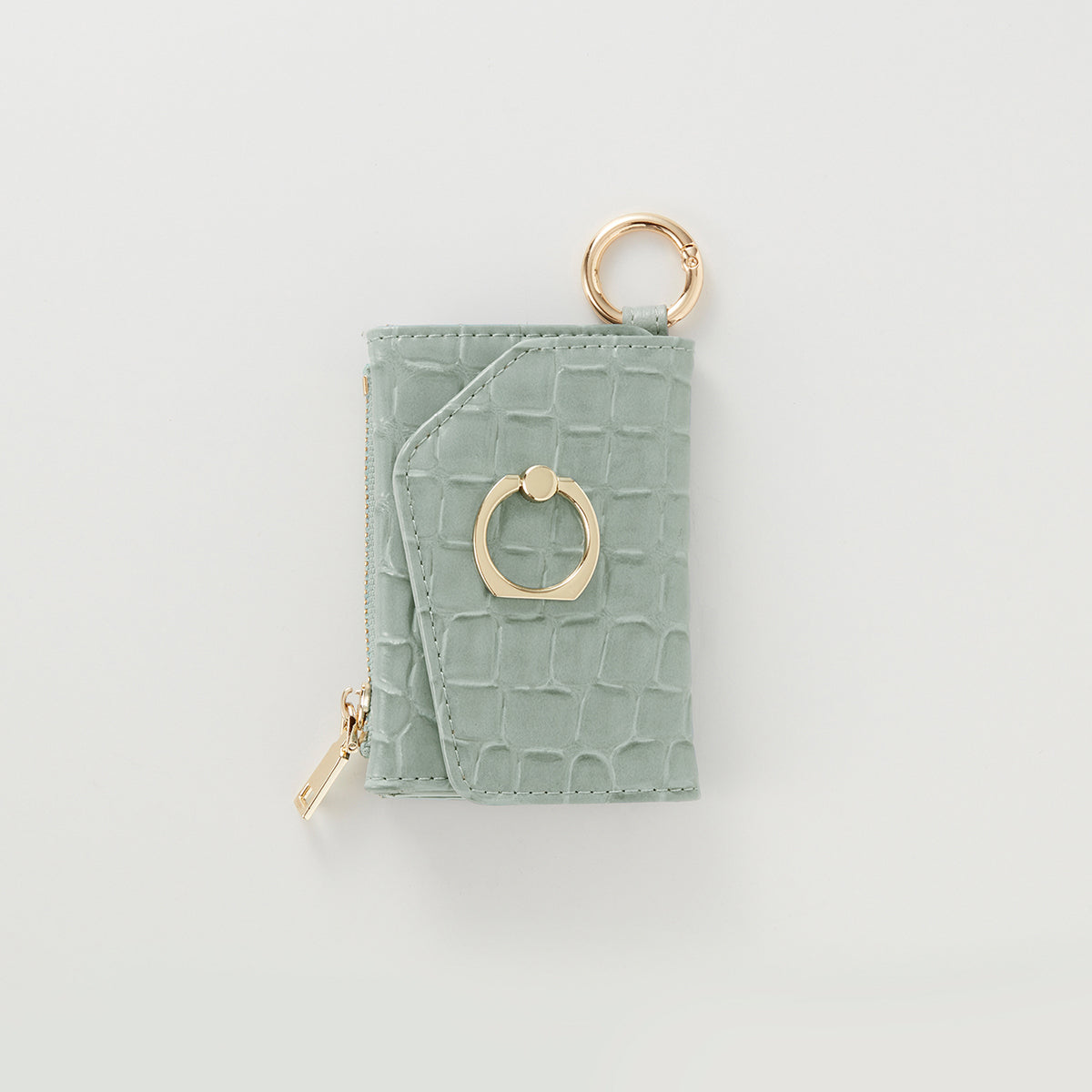 【WALLET SLAYLER】WALLET＆STRAP-RING CROCCO SKIN-PASTELGREEN