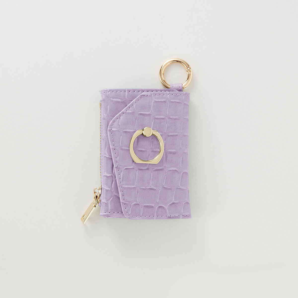 【WALLET SLAYLER】WALLET＆STRAP-RING CROCCO SKIN-PASTELPURPLE