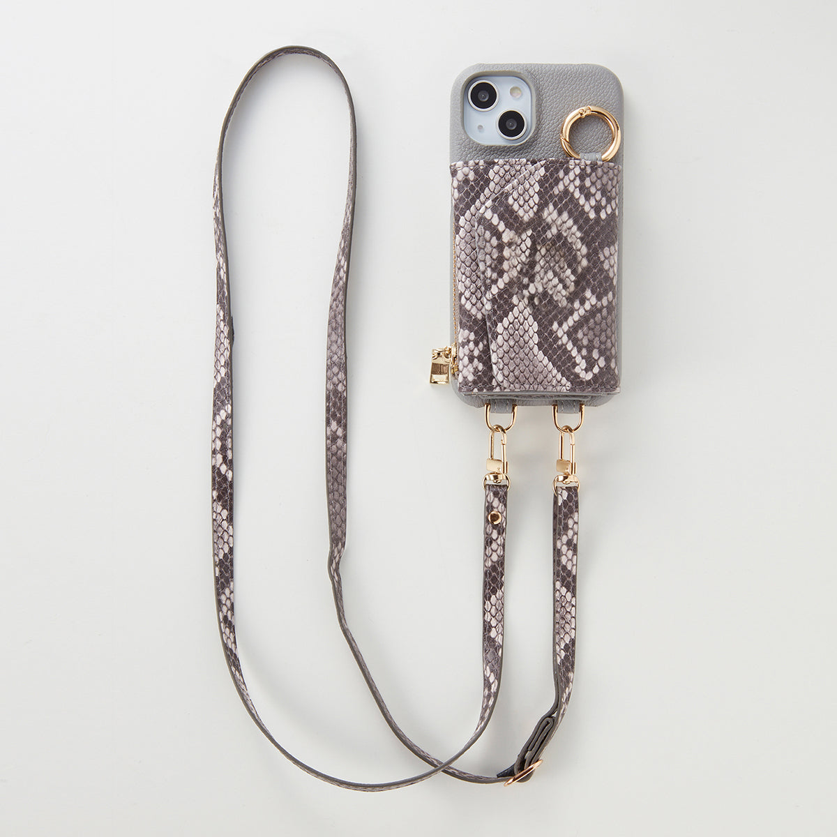 【WALLET SLAYLER】WALLET＆STRAP-RBASIC SNAKE SKIN-GRAY