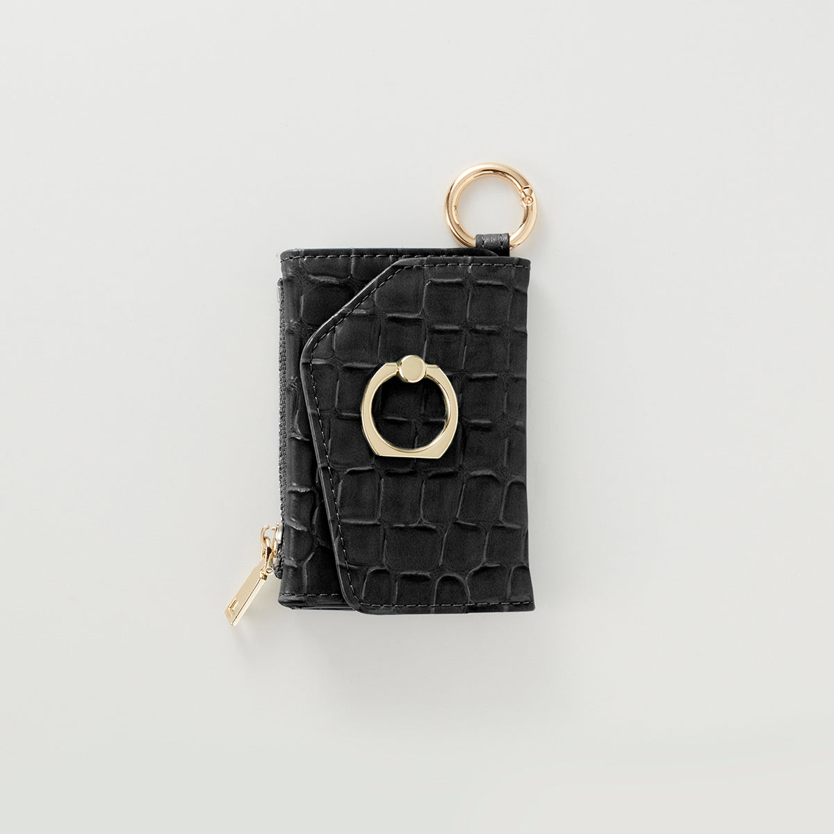 【WALLET SLAYLER】WALLET＆STRAP-RING CROCCO SKIN-BLACK