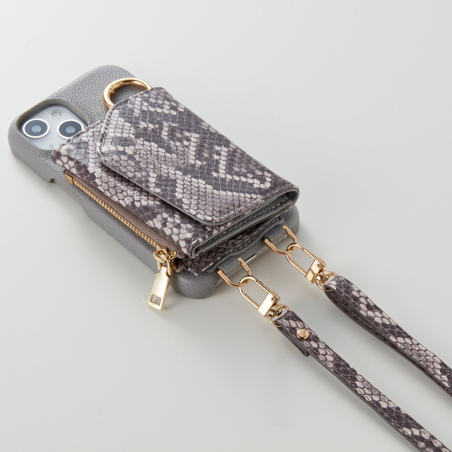 【WALLET SLAYLER】 BASIC SNAKE SKIN-GRAY