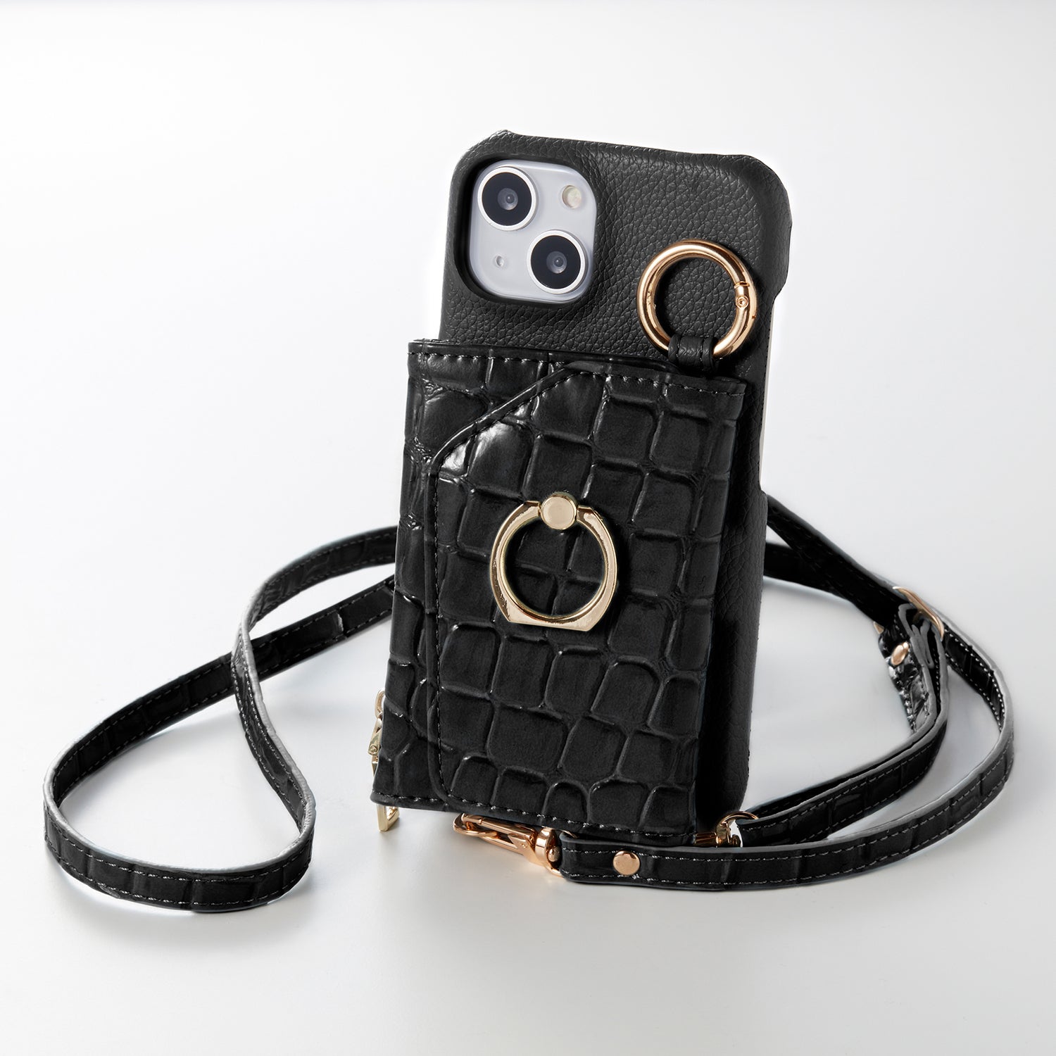 【WALLET SLAYLER】 RING CROCCO SKIN-BLACK