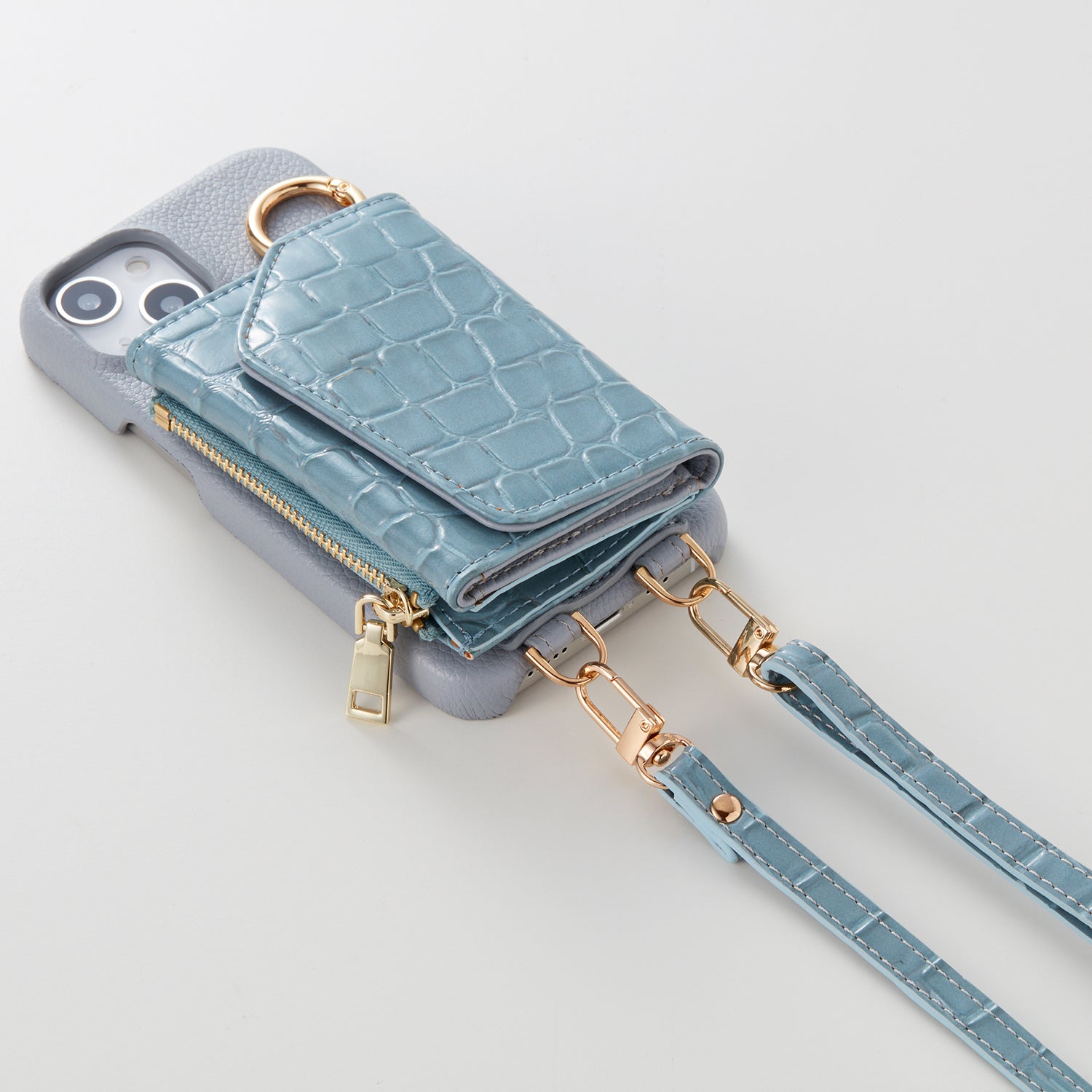 【WALLET SLAYLER】BASIC CROCCO SKIN-BLUE