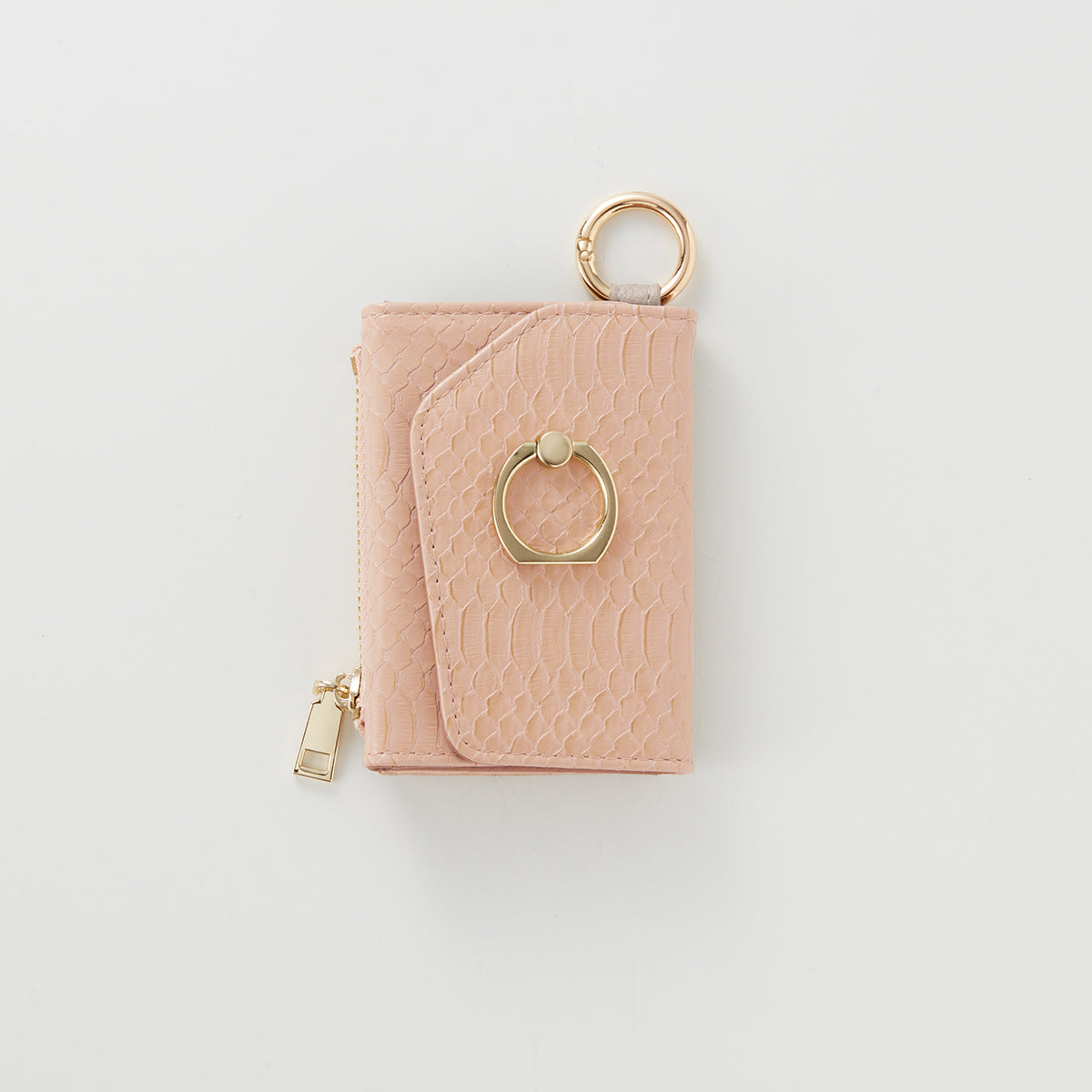 【WALLET SLAYLER】WALLET＆STRAP-RING SNAKE SKIN-PINK