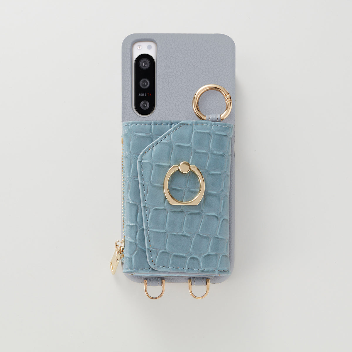 【WALLET SLAYLER】 RING CROCCO SKIN-BLUE Xperia