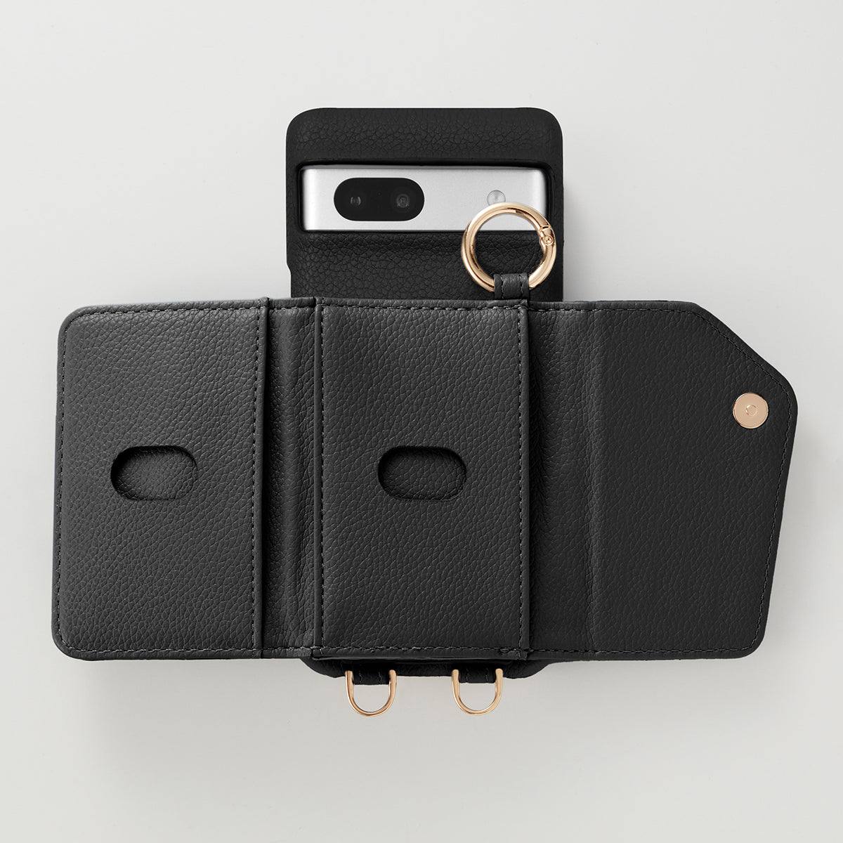 【WALLET SLAYLER】 RING CROCCO SKIN-BLACK　Google pixel