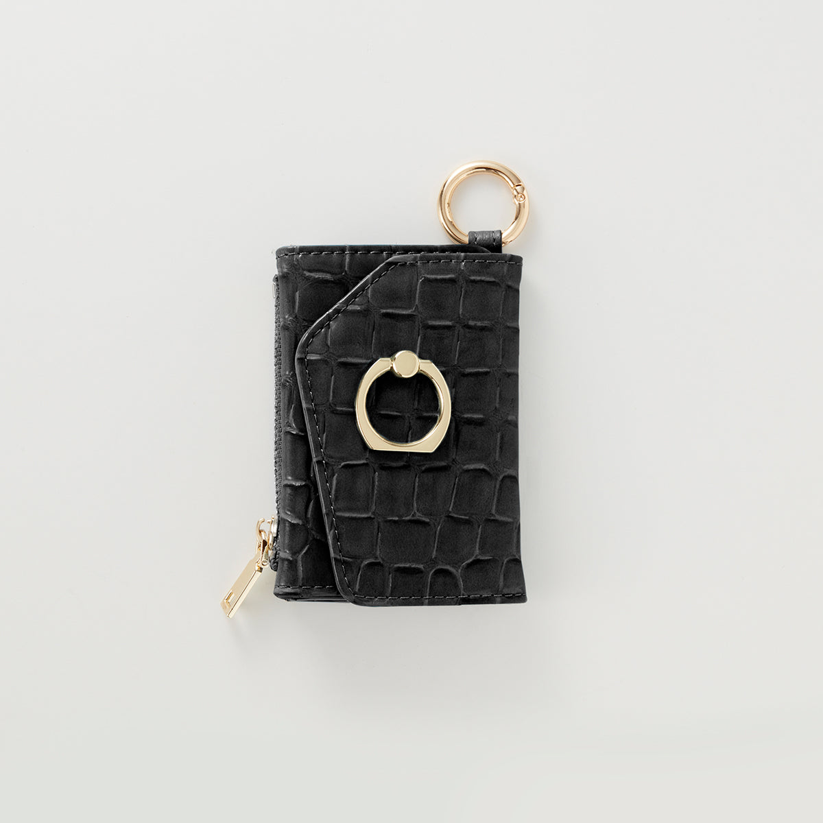 【WALLET SLAYLER】 RING CROCCO SKIN-BLACK Xperia