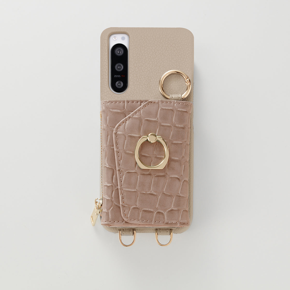 【WALLET SLAYLER】 RING  CROCCO SKIN-BEIGE Xperia