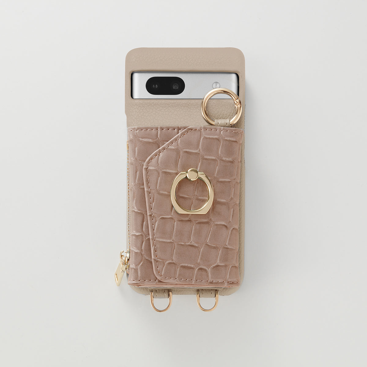 【WALLET SLAYLER】 RING  CROCCO SKIN-BEIGE Google pixel