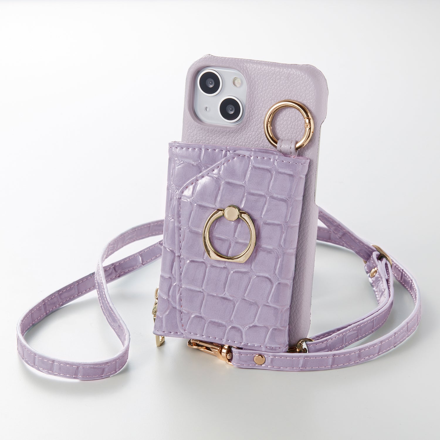 【WALLET SLAYLER】 RING  CROCCO SKIN-PASTELPURPLE