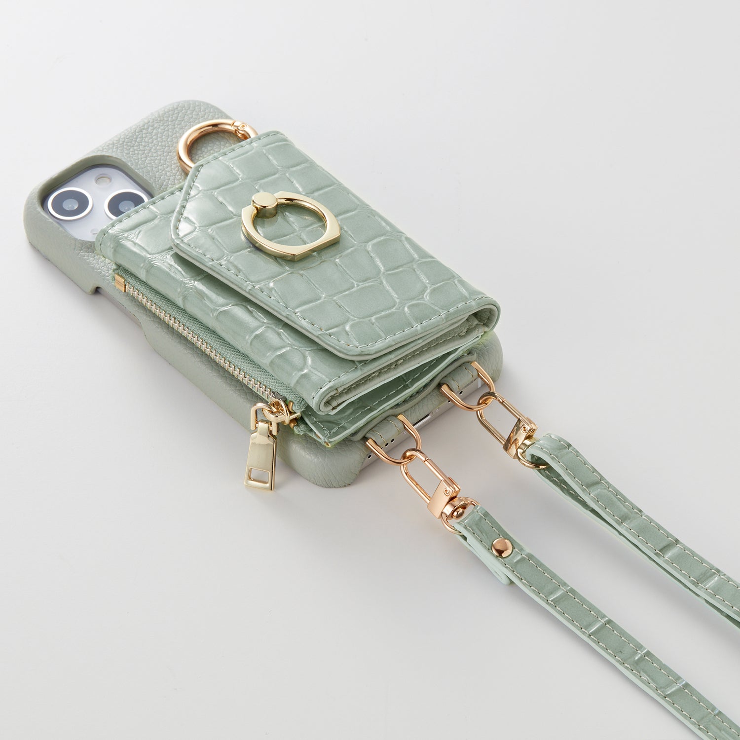 【WALLET SLAYLER】 RING  CROCCO SKIN-PASTELGREEN