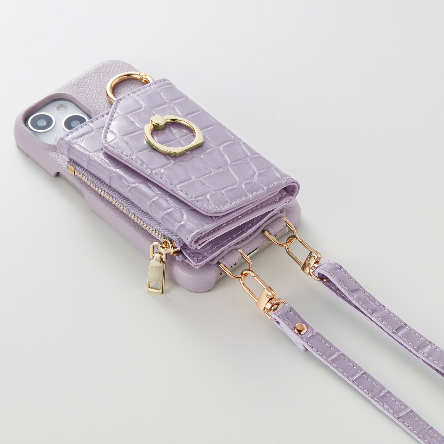 【WALLET SLAYLER】 RING  CROCCO SKIN-PASTELPURPLE