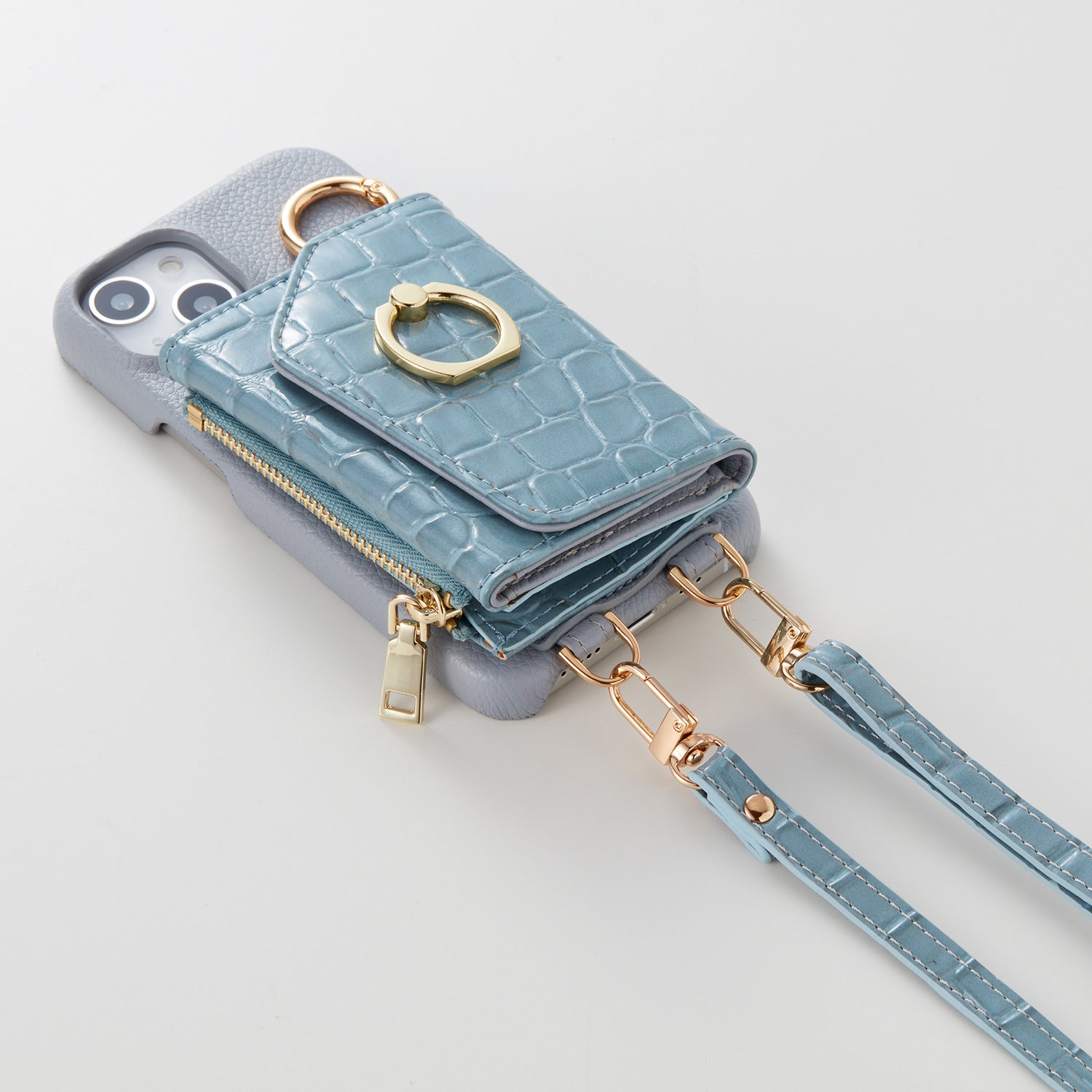 【WALLET SLAYLER】 RING CROCCO SKIN-BLUE